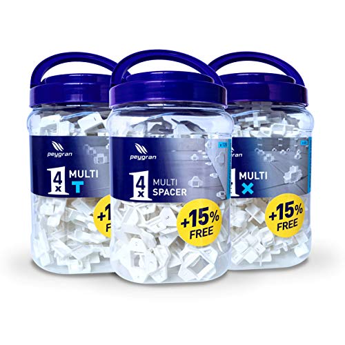 Flash Deals - 50% OFF Peygran Multi Spacers 4 Sizes in 1 Spacer KIT Including Reusable spacers X, T and line with 4 Sizes 5mm (3/16"), 3mm(1/8"), 2mm (1/16") and 1mm (1/32")