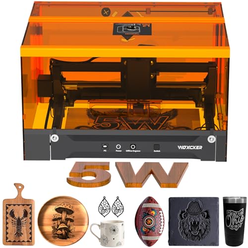 Laser Engraving Machine for Beginners, Woxcker L2 Flex 5W Enclosure...