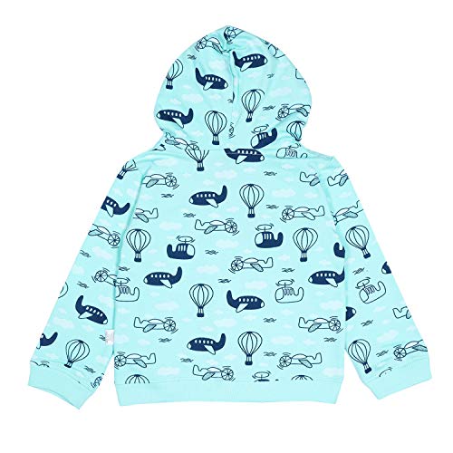 Image of The Mom Store Unisex Fleece Hooded Neck Hoodie (TMS-1234 Fly High Turquoise 4 Years-5 Years)
