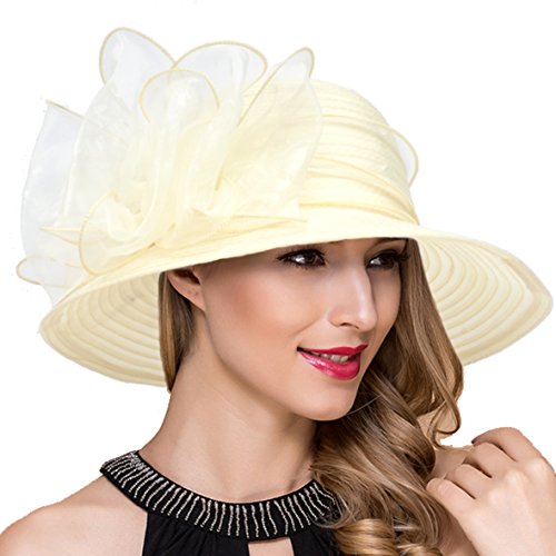 Lady church derby dress cloche hat fascinator floral tea party we…