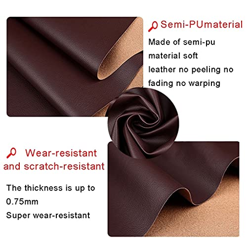 Tissu effet simili cuir rouge imperméable 140 cm pour canapé veste - 5