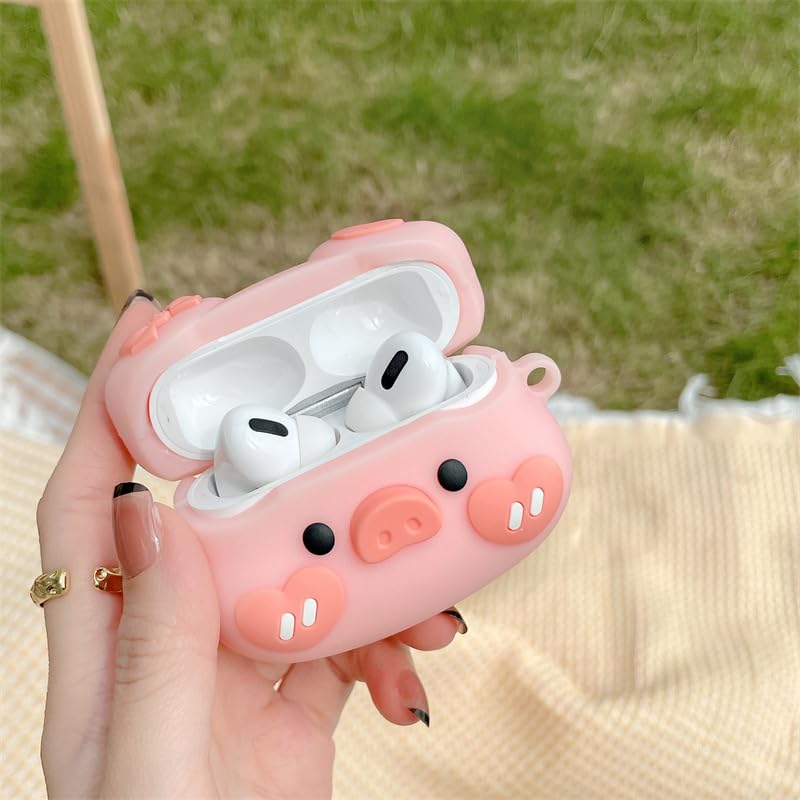 Compatible with Airpods Pro 2nd Generation Case 2022, Cute AirPods Pro 2 Case Cartoon, Kawaii Soft Silicone Protective Cover for New Airpods Pro2 for Men Women (Pink Pig1) - image 2