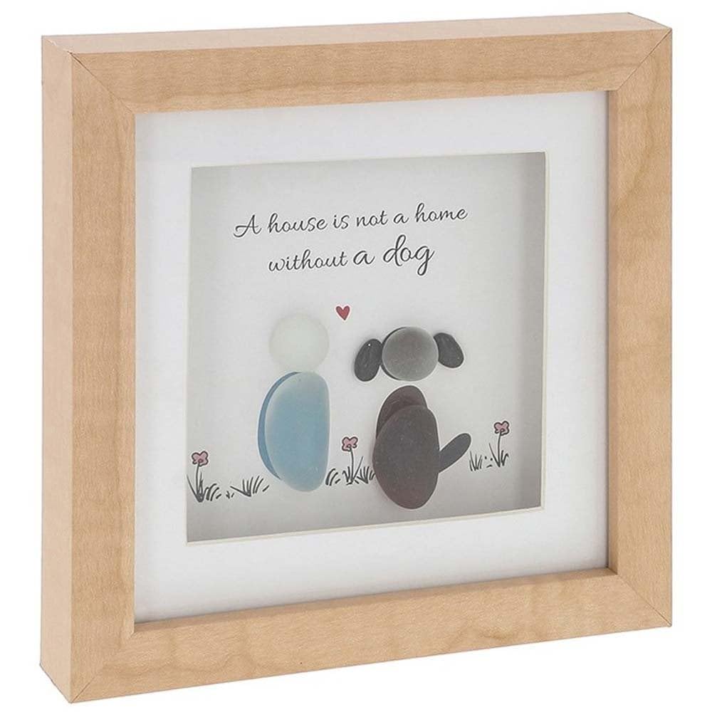 Shudehill Giftware Pebble Glass Square Plaque - Without a Dog