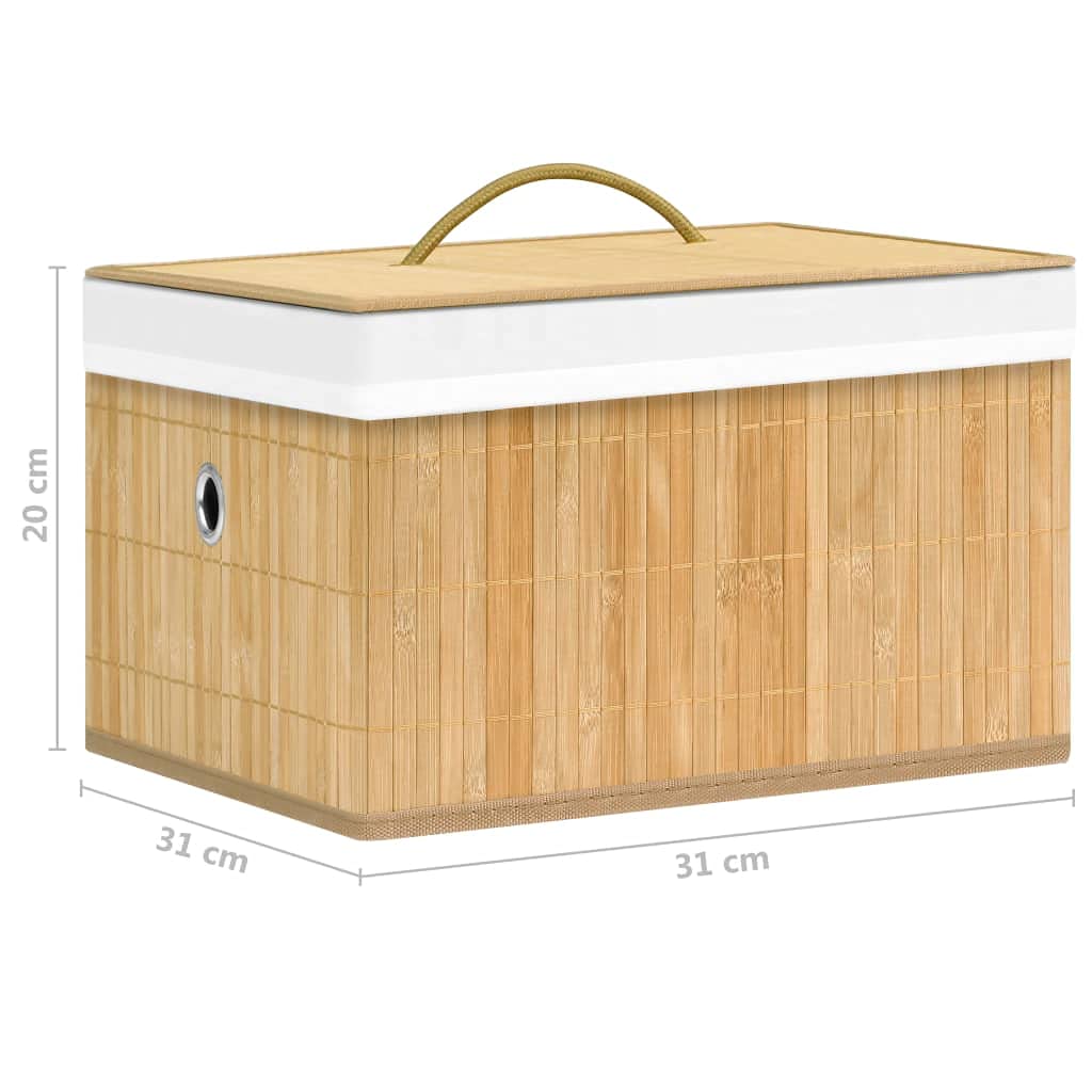 vidaXL 4x Aufbewahrungsbox mit Deckel Aufbewahrungskorb Regalkorb Allzweckkorb Faltbox Dekokorb Schrankkorb Aufbewahrungskiste Bambus