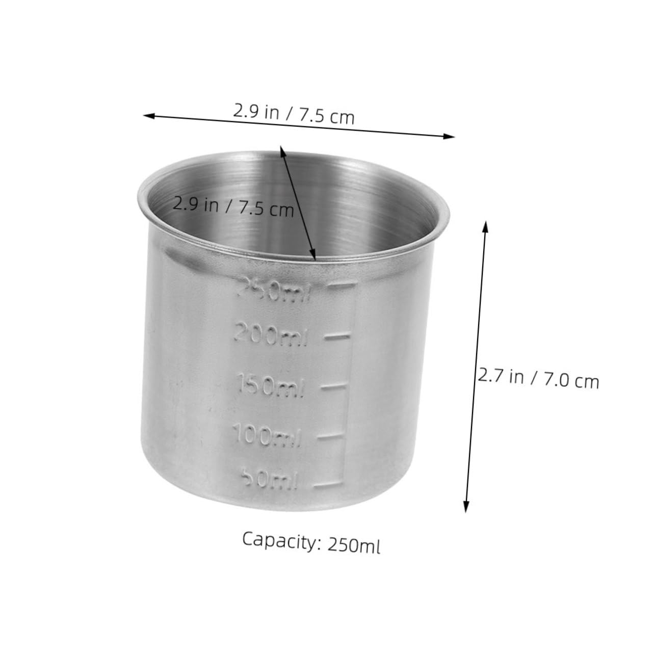 TOPBATHY Lot De 5 Tasses À Mesurer Robustes En Acier Inoxydable Récipients À Mesurer À Large Ouverture Pour 3 Pièces X 5