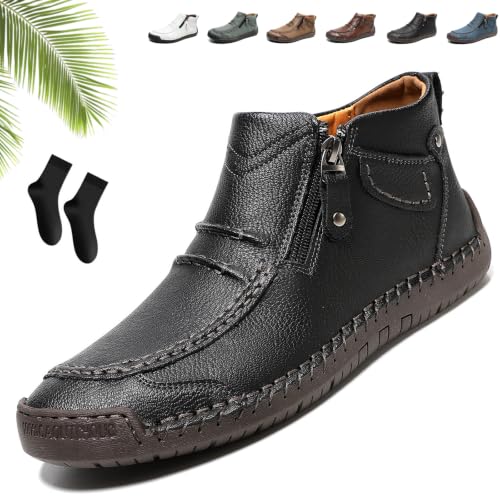 Bottes de conduite orthopédiques en cuir fait main pour homme