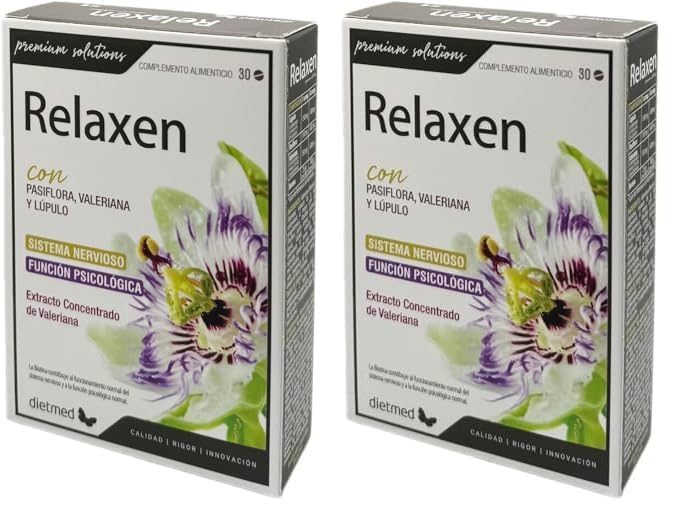 Dietmed | Relaxen - 30 Comprimidos | Con Pasiflora, Valeriana y Lúpulo (Paquete de 2)