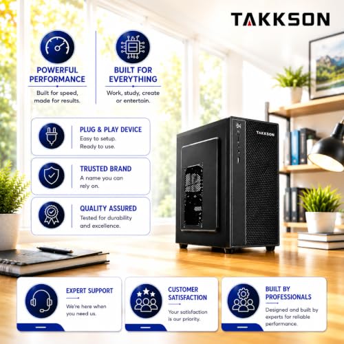 Image of TAKKSON Core i5 Desktop Computer PC | Core i5 4th Gen | 8 GB RAM | 128 GB SSD | HDMI | VGA | Ethernet | HD Graphics | USB 3.0 | Windows 11 Pro & Office