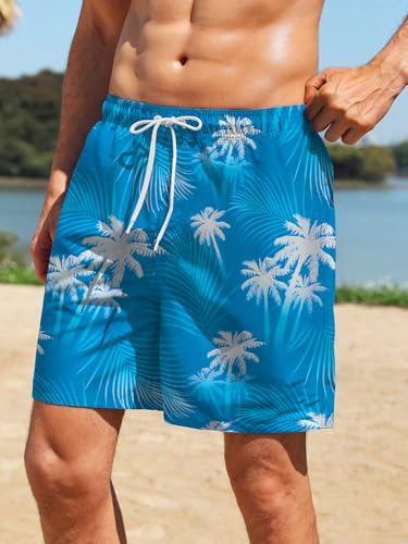 Mens Swim Trunks with Compression Liner 7" Board Shorts 2 in 1 Quick Dry Bathing Suits with Pockets3