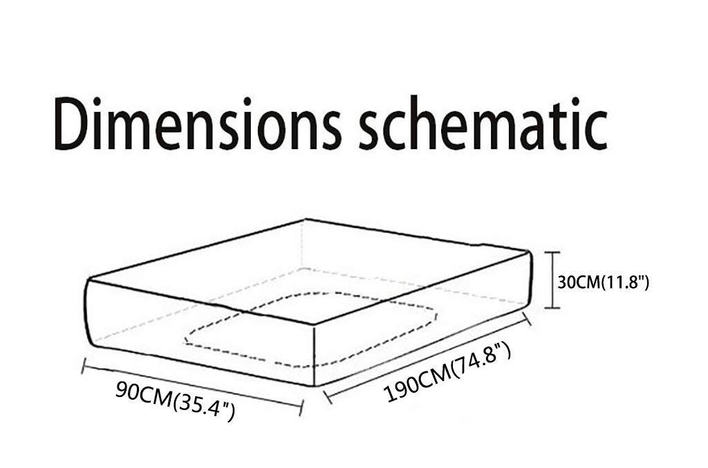 WGE Bouclier Matelas Imperméable Respirant Embossé Haute Qualité, Matelas Hypoallergénique (De 90X220cm) - Antibactérien, Antifongique.,90X190cm