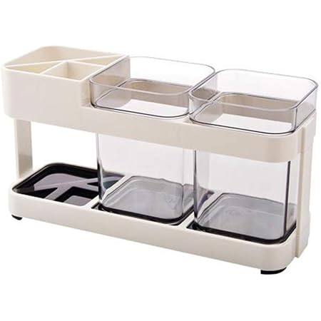 Amazon トーダー 歯ブラシスタンド 歯磨きコップ 歯ブラシホルダー ホルダー 歯ブラシ立て 置き型 バスルーム 洗面台 多機能収納ケース 家族用 北欧 シンプル おしゃれ B 歯ブラシスタンド ホーム キッチン オンライン通販