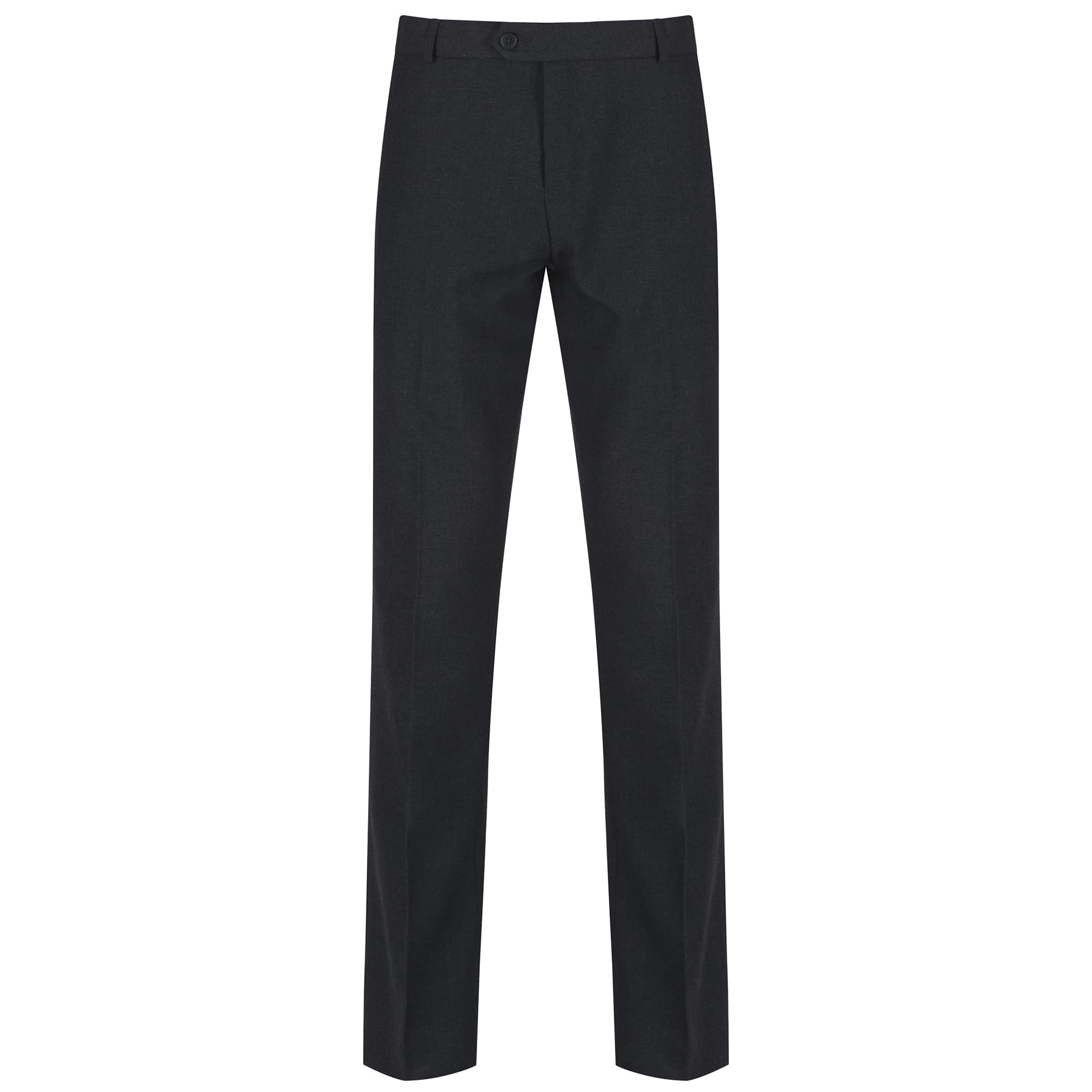 Trutex Boys Charcoal School Trousers – Slim Leg Adjustable Waist, Stain Resistant Flat Front Senior Uniform Trousers – (40W)
