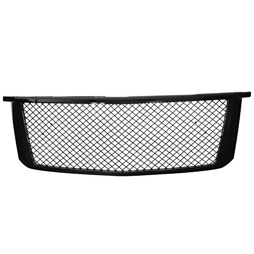 Spec-D Tuning Glossy Black Abs Mesh Front Hood Grille 1Pc Compatible With Chevy Tahoe Gmc Suburban 2015-2018 #TOP7