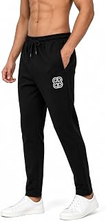 Twin Bro's Men’s Cotton Track Pants – Black Breathable, Premium Zipper Pockets Comfortable for Gym, Running, Jogging, Trav... Price In India