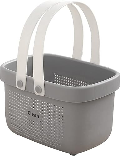 Miniatura 7 de Cesta de almacenamiento de plástico portátil con asa para dormitorio universitario, baño, cesta de baño, cestas de almacenamiento pequeñas