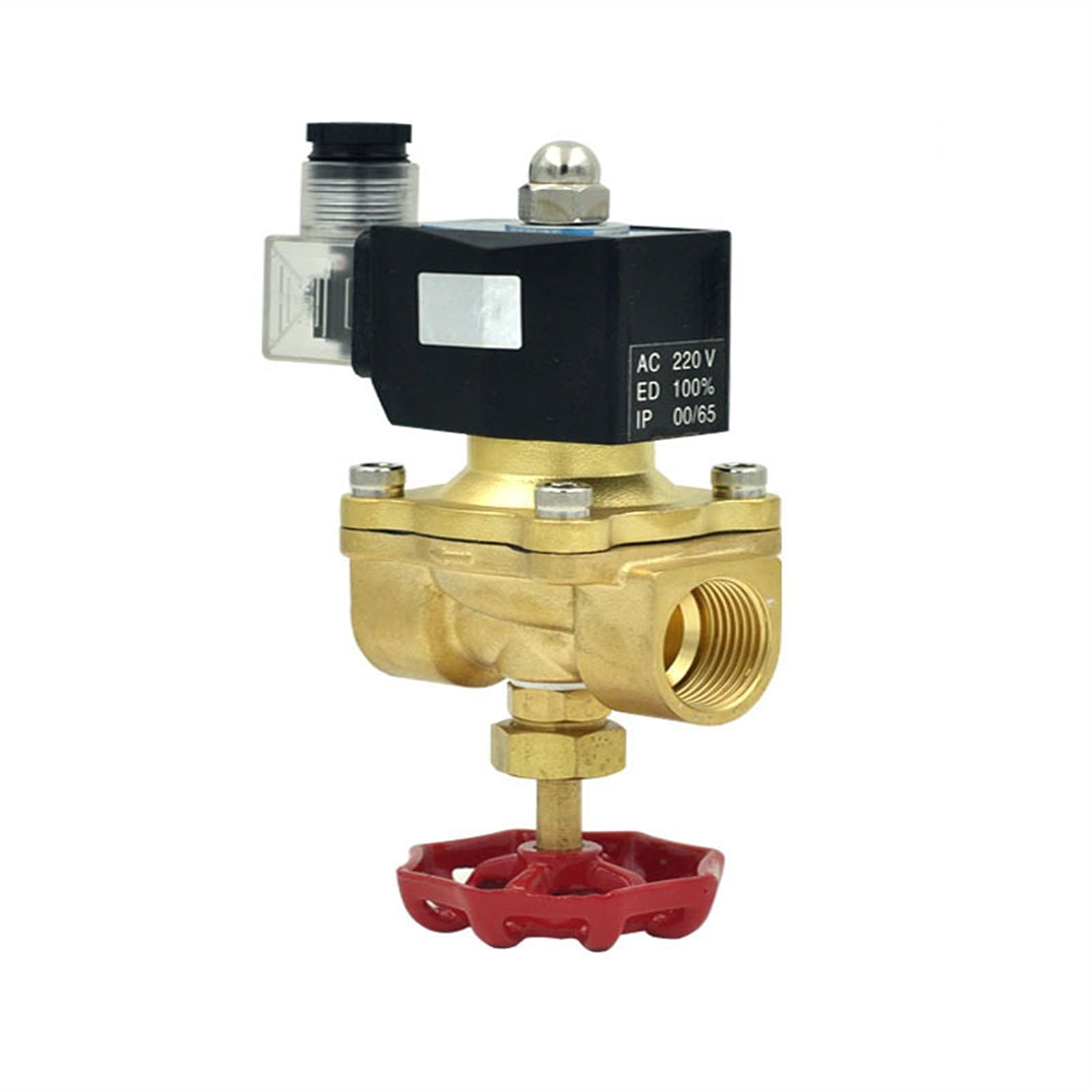 Liftoidventil 2way Air Gas Kupfer-Magnetventil ValveManual Not-Schalter G1 / 2 3/4 Zoll Normalerweise Schließen Wasserdichte Spule Volle Messingventil ( Specification : 1/2" , Voltage : 220V )