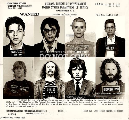 Póster de rock de 11 x 12 pulgadas Rock's Most Wanted, el regalo musical ideal