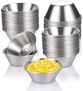 Witheeyou 50 Pack Stainless Steel Sauce Cups, 1.7 oz/50ml Reusable Dipping Sauce Cups, Commercial...