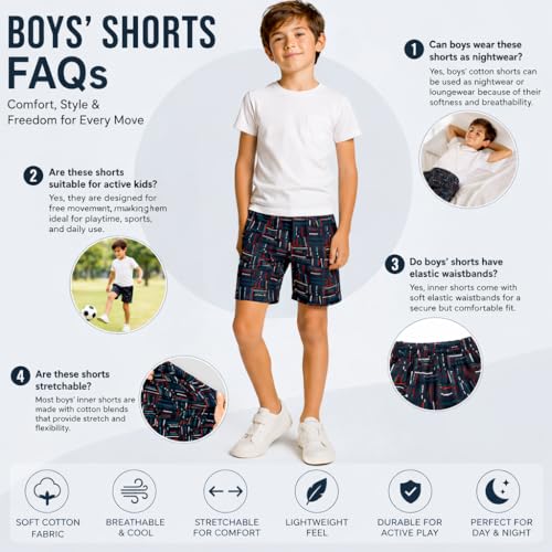 Image of DYCA by Bodycare Kids Cotton Shorts for Boys & Girls | Soft Breathable Summer Shorts | Elastic Waist Casual| Print & Color May Very
