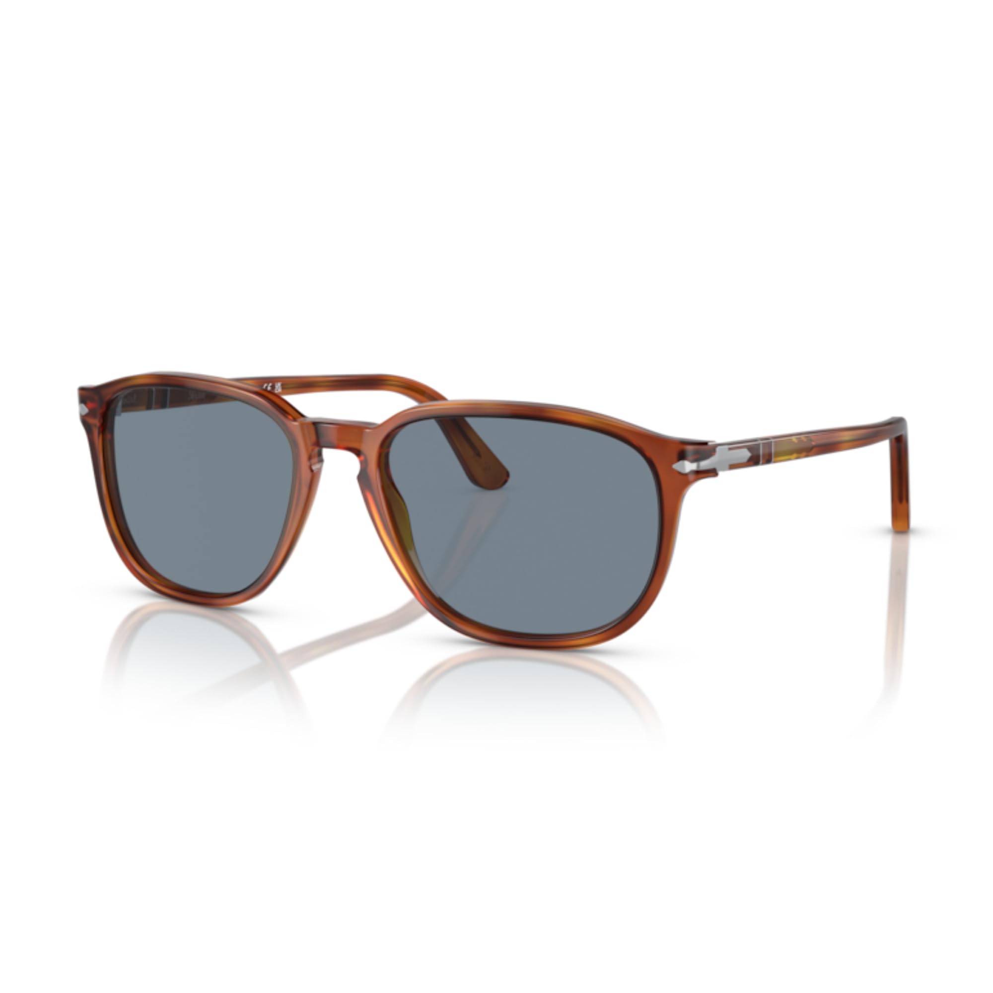 Persol PO3019S 96/56 55MM Terra Di Siena/Crystal Lens Light Blue Square Sunglasses for Men +Bundle with Accessory Eyewear Kit
