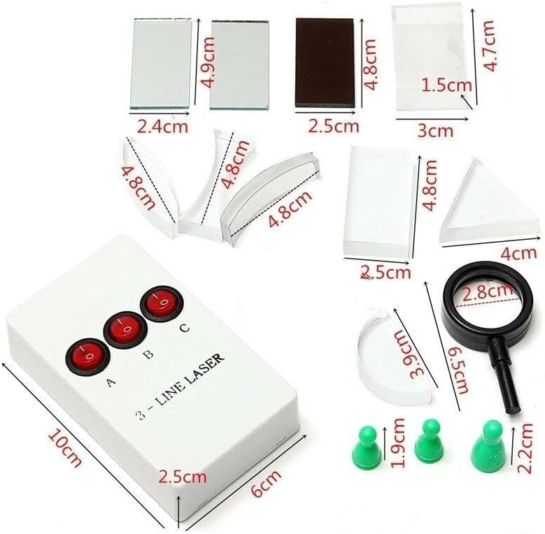 Miniatura 5 de Conjunto de experimentos ópticos físicos Óptica Luz triangular Prisma Lente convexa Acrílico Plástico Ciencia Prueba Herramientas Experimento Óptico
