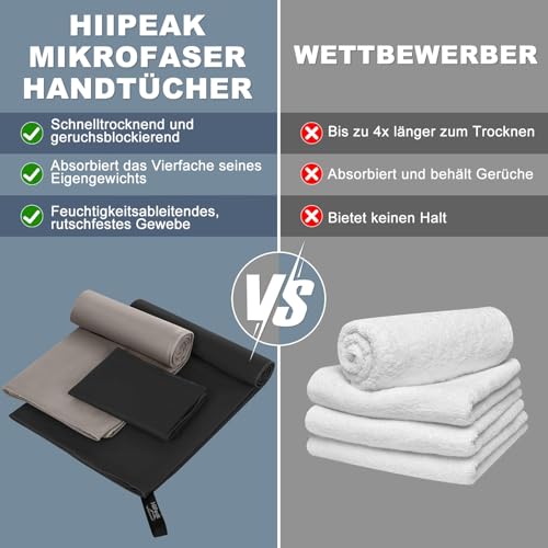 HiiPeak Mikrofaser Handtuch Kompakt und Leicht Microfaser Handtücher Fitness Schnelltrocknend microfaser Badetuch Saugfähiges Sporthandtuch… – Ansicht 5