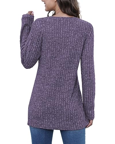 Image of JomeDesign Long Sleeve Shirts for Women Crew Neck Lightweight Sweater Loose Casual Tunic Tops