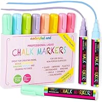 Colorful Art Co. Premium Chalk Pens – Chalkboard and Window Pens - Non-Toxic, Dustless, Washable, – Reversible Fine/Chisel Tip Chalk Markers for Menu Bistro Boards, Windows, Mirrors