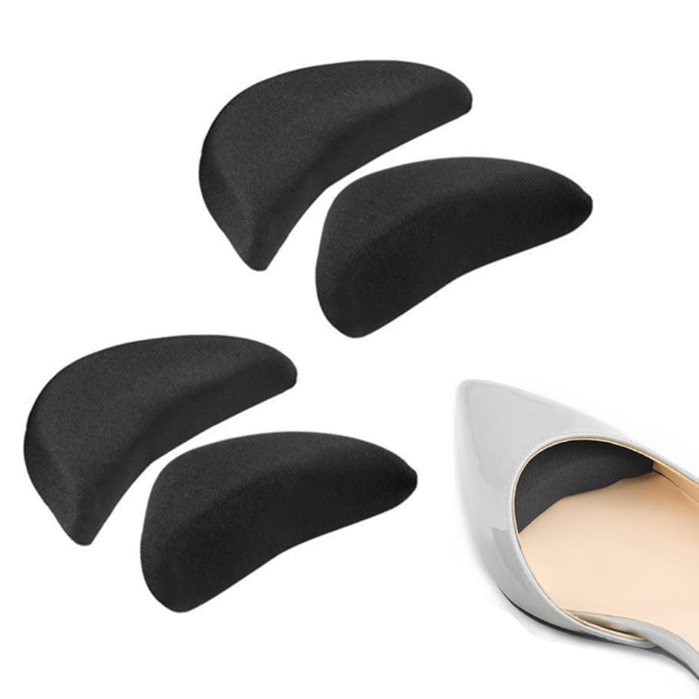 2 pares de almohadillas para pies para tacones, de relleno para zapatos, plantillas unisex, transpirables, suaves almohadillas para dedos, reductores de zapatos, cojines para talón, apto para la