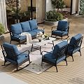 SUNSHINE VALLEY, 6 PCS Metal Patio Conversation Set
