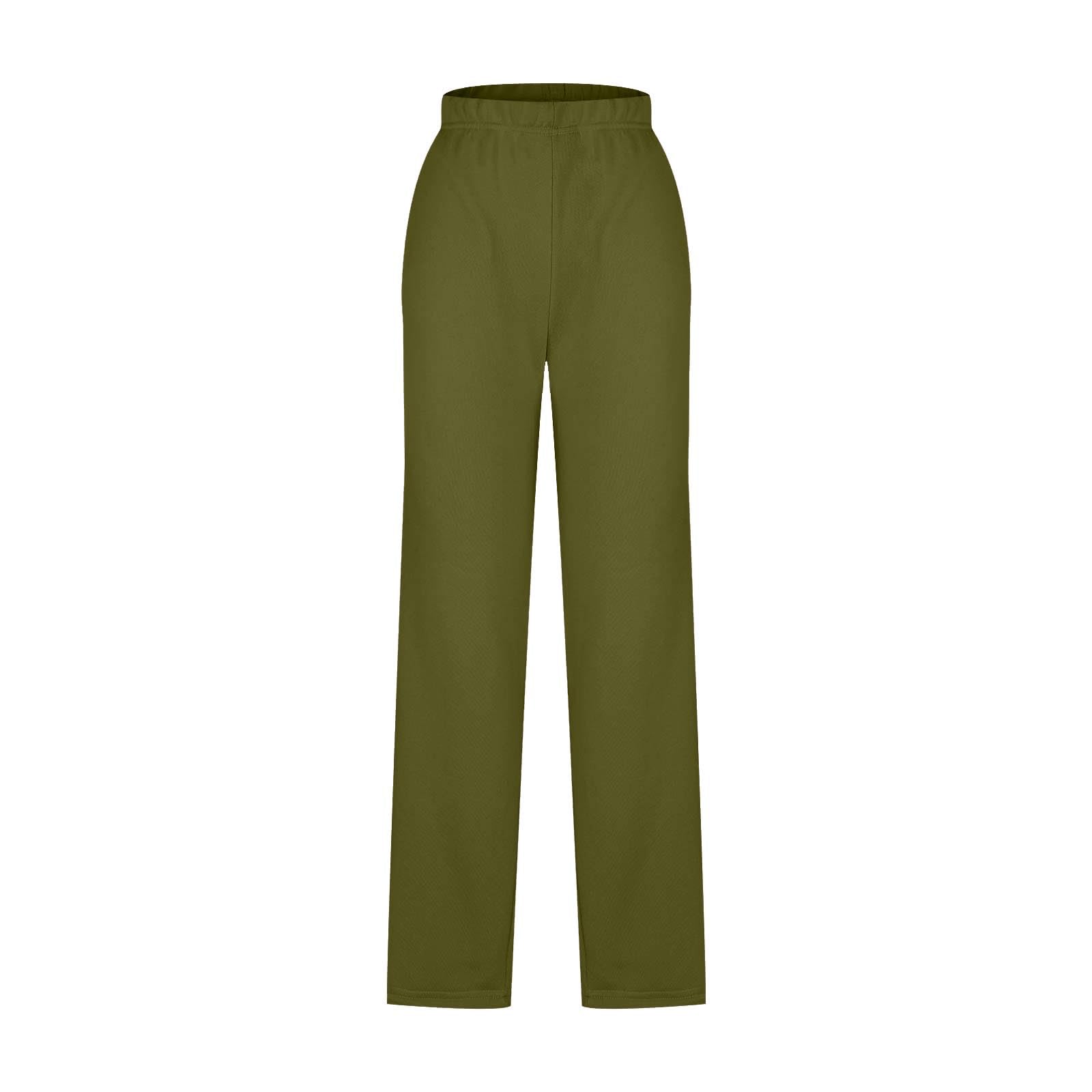 Générique Pantalon Droit Femme Taille Élastique Poches Couleur Unie