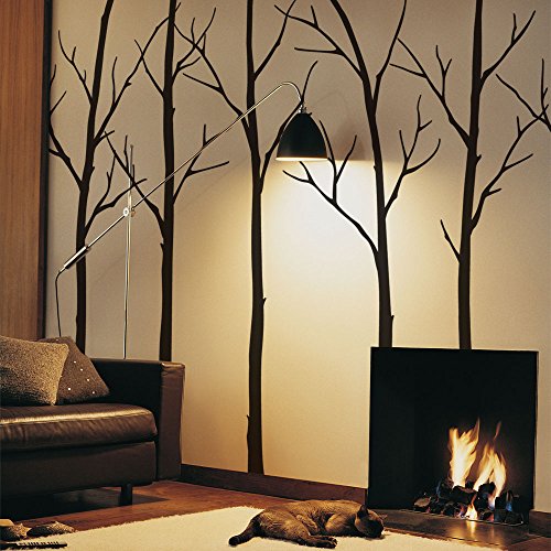 Simple Shapes Winter Tree Wall Decals - Black - 108"