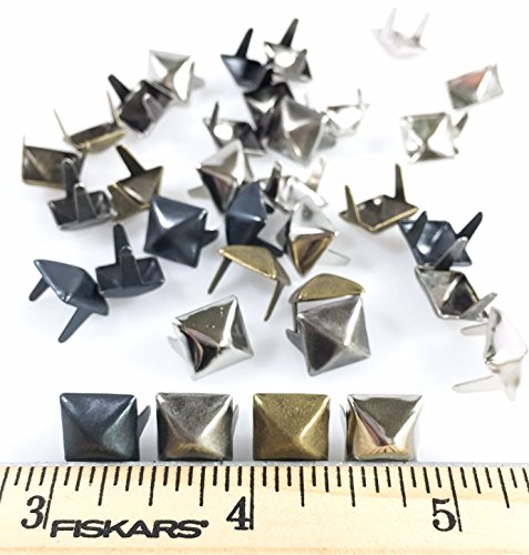 Nailheads Spots Studs 2 Prong 3/8" Square; Steel With Matt Black Finish; 100 Pcs #TOP1