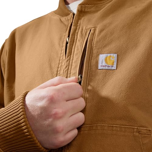 Carhartt Herren 106781 Rugged Flex® Duck Relaxed Fit Bomberjacke, Braun (Carhartt Brown), L