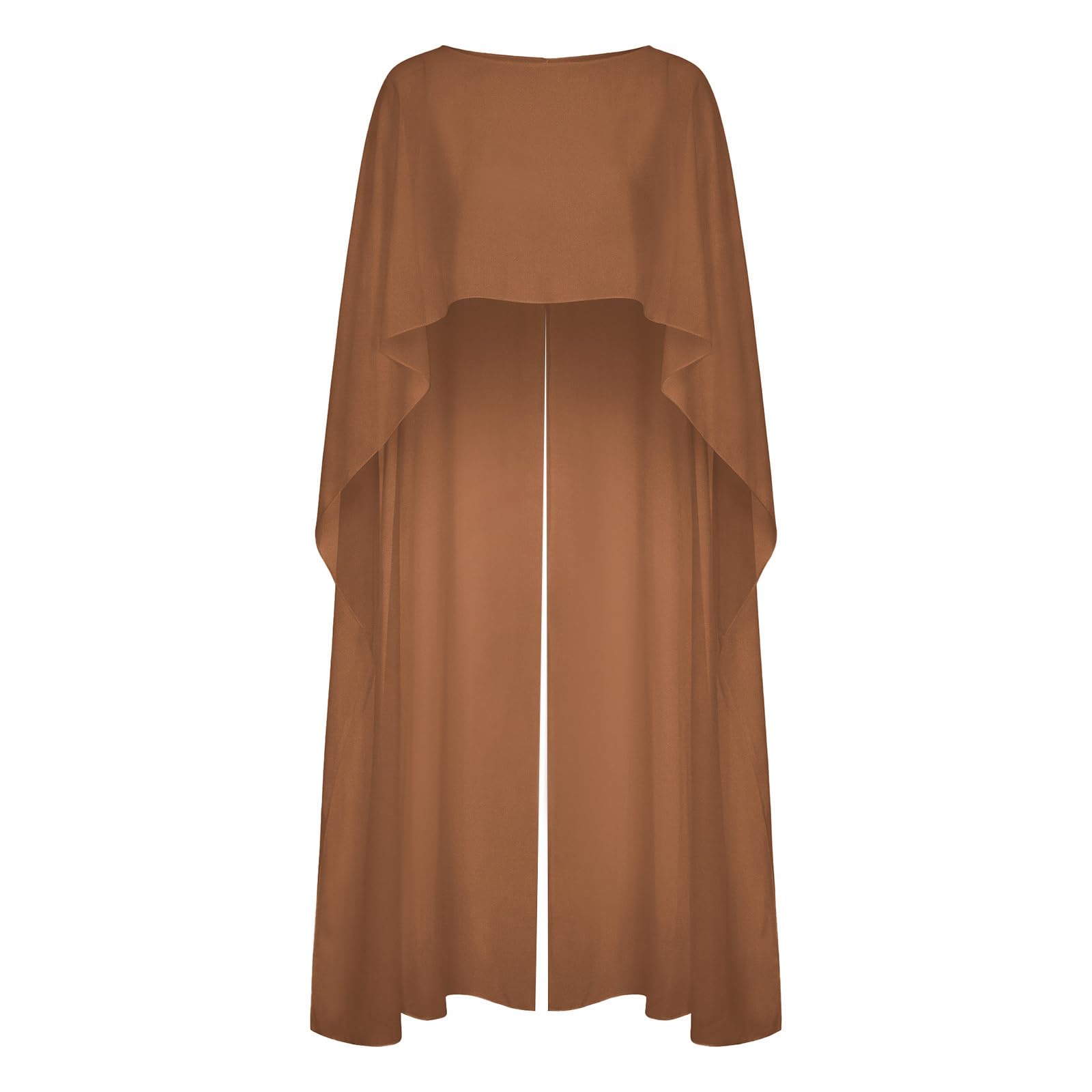Sexy Outfit Scialle Poncho Lungo e Trasparente da Donna, Mantello Alto e Basso in Chiffon Fluido per Coprire la Spiaggia, Avvolgere la Festa Nuziale