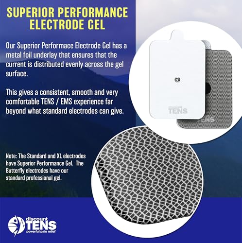 Image of Discount TENS Electrode Pads Compatible with Omron, 22 Pack | Superior gel with metallic grid, long-lasting latex-free hydrogel, flexible comfort, even current flow, strong skin adhesion