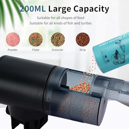Lychee Aquarium Automatic Fish Feeder - Automatic Timed Fish Food Dispenser for Fish Tanks (Rechargeable) with LCD Display for Tank Ponds - Image 6