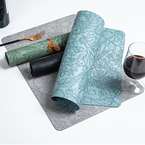 Set de table cuisine résistant chaleur PVC lavable double face - 8