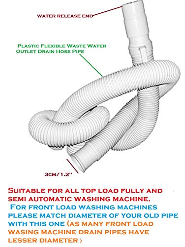Image of universal washing machine Flexible drain drainage Waste Water Outlet long plastic Hose Pipe Extension Pipe Fully & Semi Automatic Extension Pipe 2m