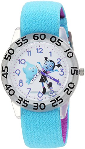 Reloj Disney Jr infantil analógico de cuarzo con correa azul de nailon resistente para niños