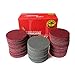 Insta Finish 6" Round Hook & Loop DA Scuff Pads - 35 Maroon, 15 Gray (50 Pieces Total)