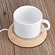 4 Zoll Kaffeetassenwärmer, 5 V USB Ladungs Holzmaserung Wärmematte mit 80 ° C Temperaturheizung für Kakao, Tee, Wasser, Milch(Hell)