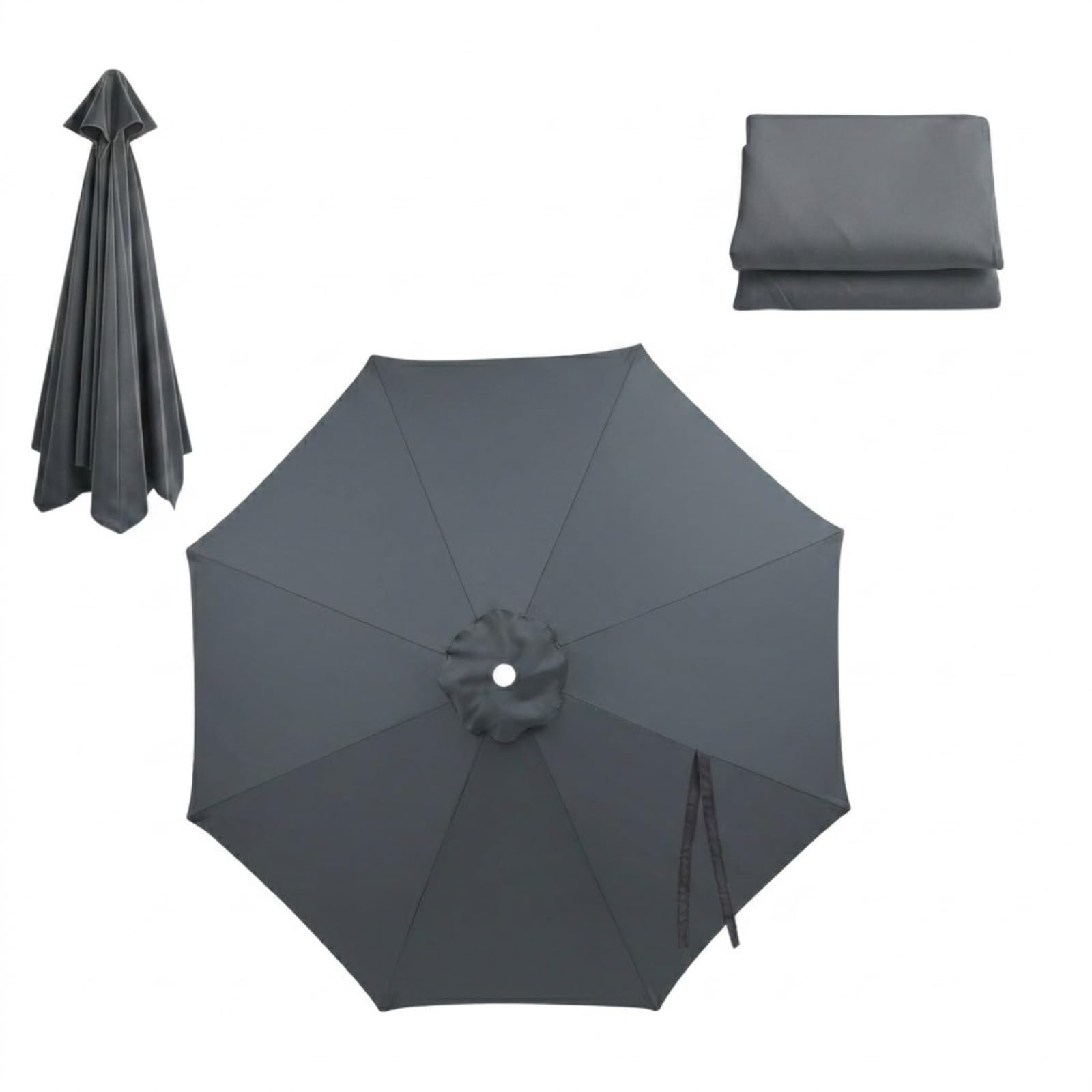 2.0m 2.7m 3.0m 4.0m Zamienna Czasza Parasola Parasol Ogrodowy 6/8 Żeber, Zamienne Poszycie Parasola Na Taras, Wytrzymały Wodoodporny Materiał Ochrona UV Tylko Tkanina