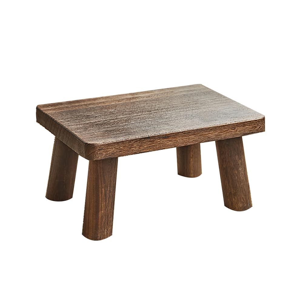 CHZIMADE Wooden Stool Foot Rest Stools Plant Stand Indoor Step Stool Portable One Step Stools for Home Decoration 30CM #3