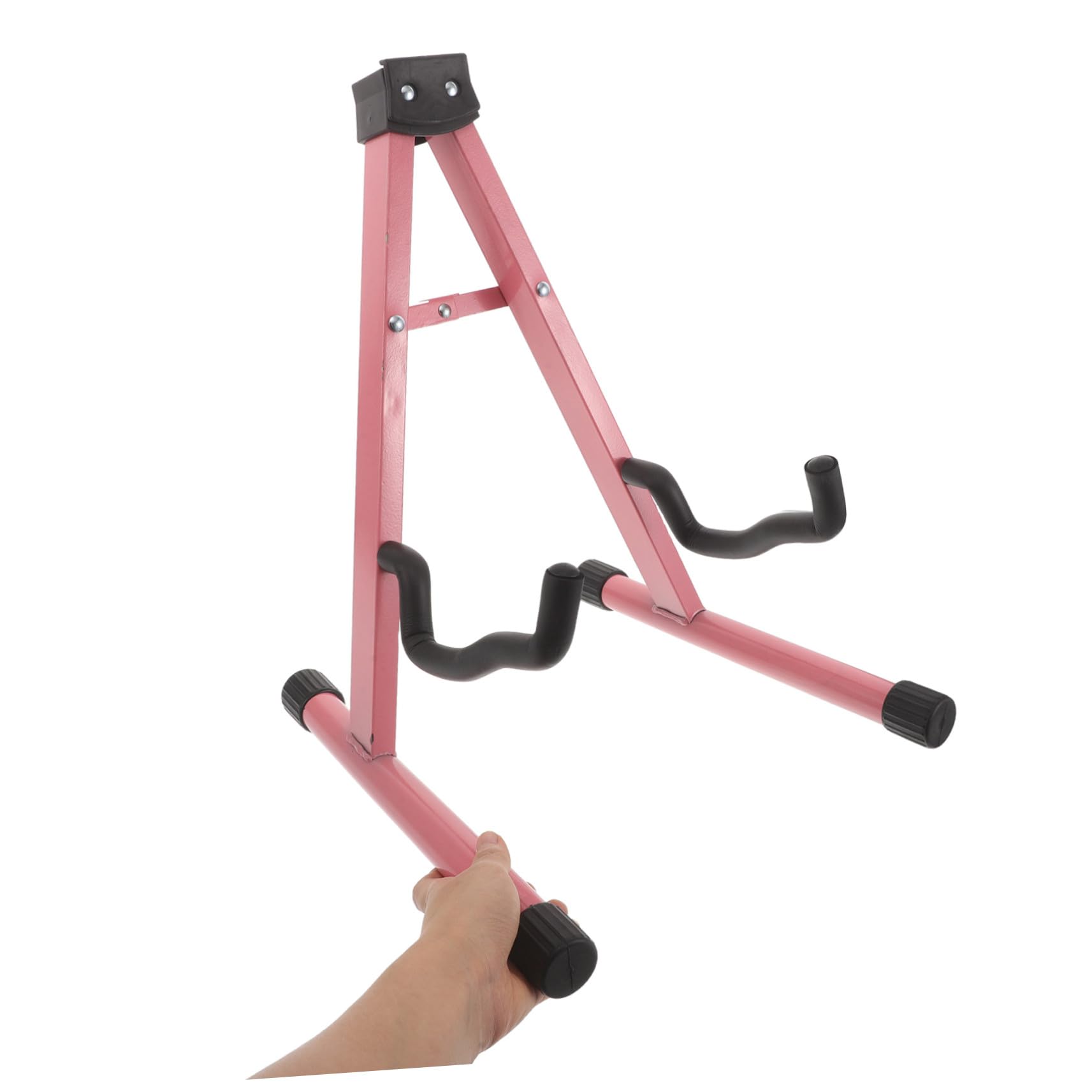 Toyvian Supporto Chitarra Pieghevole in Metallo, Struttura Rosa