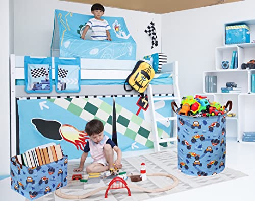 Image of Rectangular Monster Truck Basket Organizer.Kids Baskets,Boys Storage Basket with Handles.Car Bins for Kids,Books, Gifts Storage. (Monster Trucks )