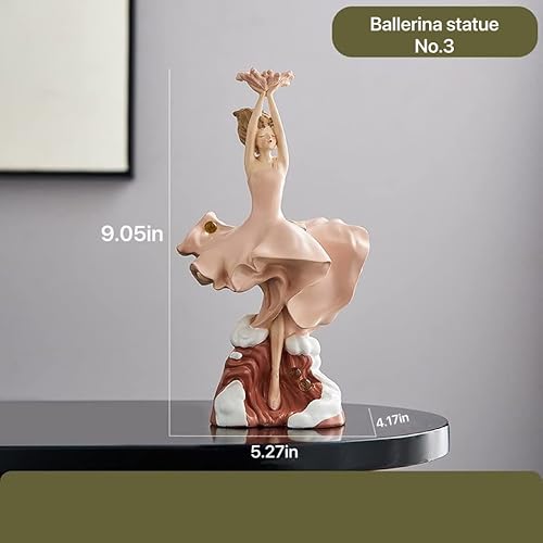 Estatua de bailarina, escultura de bailarina de ballet acuático, figura de mujer, regalo de poliresina, decoración del hogar, juego completo para