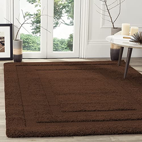 Image of The Panipat Home Furnishing Anti Slip Shaggy Fluffy Fur Rugs and Carpet for Living Room, Bedroom, Entrance and Office (Coffee, 6 x 9 feet)