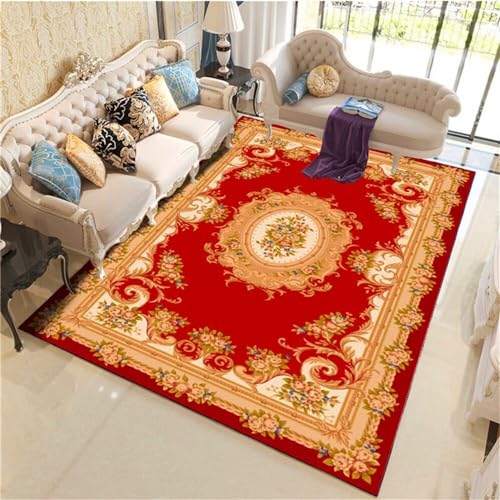 Tapis chambre ado garçon rouge classique grand format rectangulaire bureau