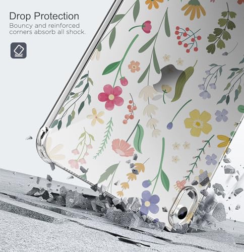 Image of MoKo Clear iPad 10th Generation Case, iPad 10 Case, Slim & Lightweight Soft TPU Anti-Scratch Back with Shockproof Impact Resistant Raised Edge for 10th Gen iPad Case 2022, Clear & Flower